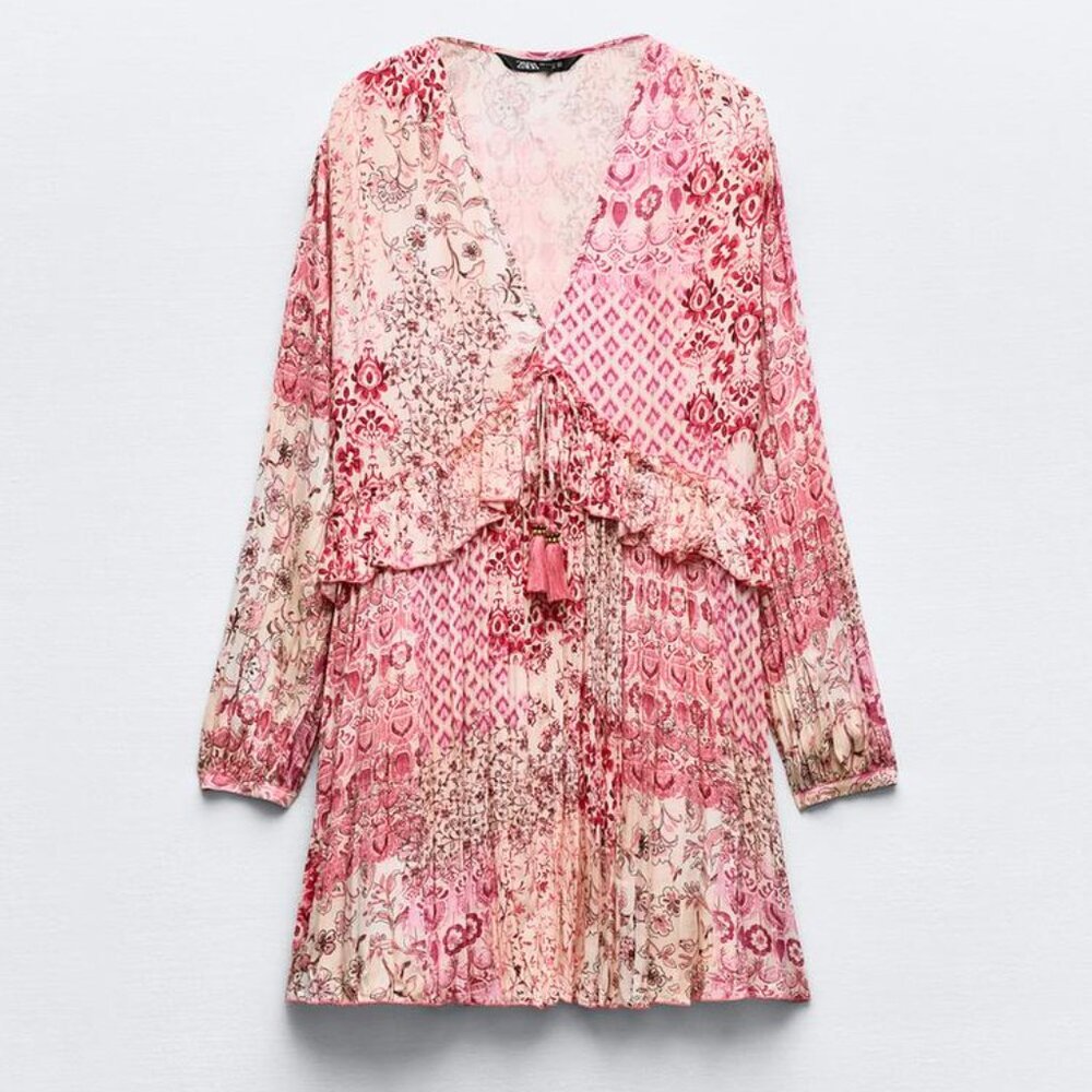 Patchwork Print Mini Dress